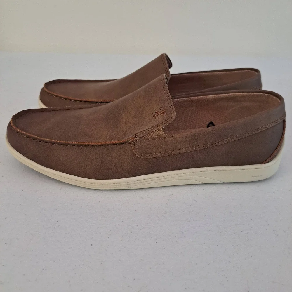 IZOD Loafers Mens Size 10 Brown Memory‎ Foam Slip On Moc Toe Shoes 1263-567